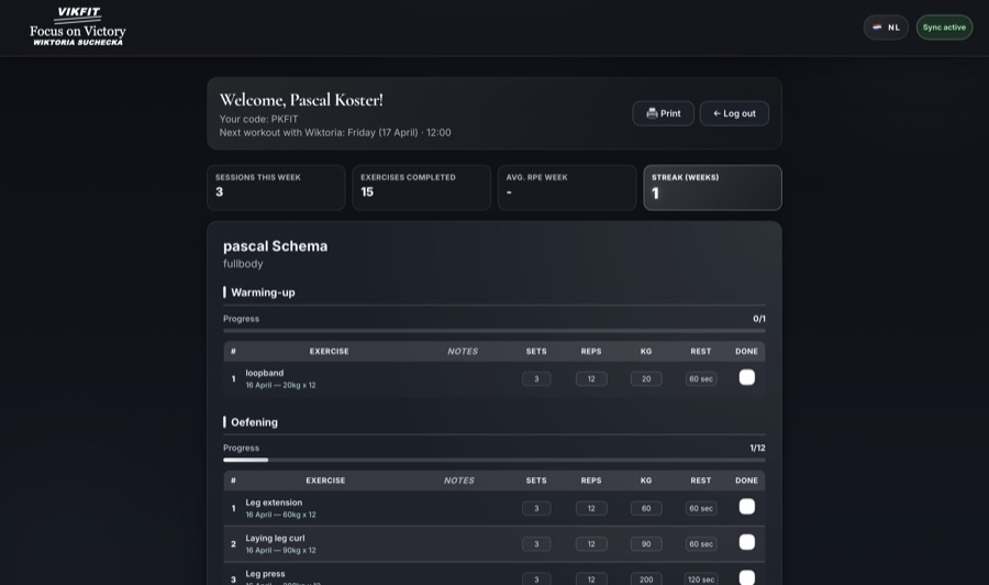 VIKFIT Training App preview